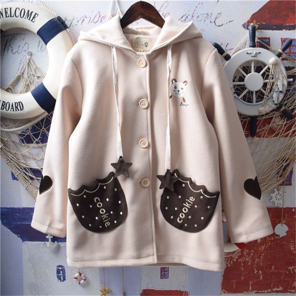 2020 warm winter womens coat plus thick velvet cute bear embroidery pocket mori girls hooded wool outwear coat, Black
2020 warm winter womens coat plus thick velvet cute bear embroidery pocket mori girls hooded wool outwear coat, Black