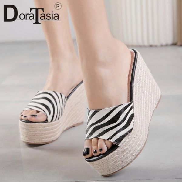 doratasia new arrival unique leopard print slides super high wedges slippers women cool horsehair platform shoes woman, Black
doratasia new arrival unique leopard print slides super high wedges slippers women cool horsehair platform shoes woman, Black