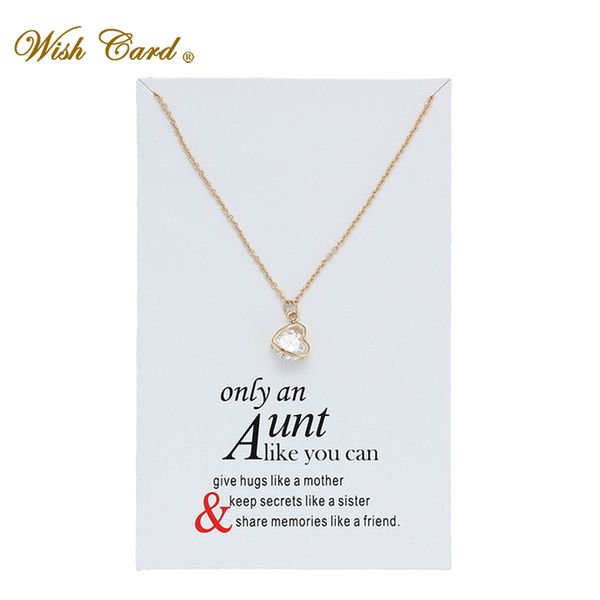 wish card from aunt love heart crystal necklace for women jewelry friendship aunt gifts with card adjustable chian cn70, Silver
wish card from aunt love heart crystal necklace for women jewelry friendship aunt gifts with card adjustable chian cn70, Silver