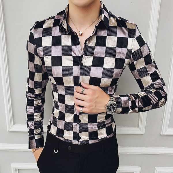 winter shirts mens velvet luxury pleuche black white plaid slim fit thick mens shirts plus size 4xl club party dress, White;black
winter shirts mens velvet luxury pleuche black white plaid slim fit thick mens shirts plus size 4xl club party dress, White;black