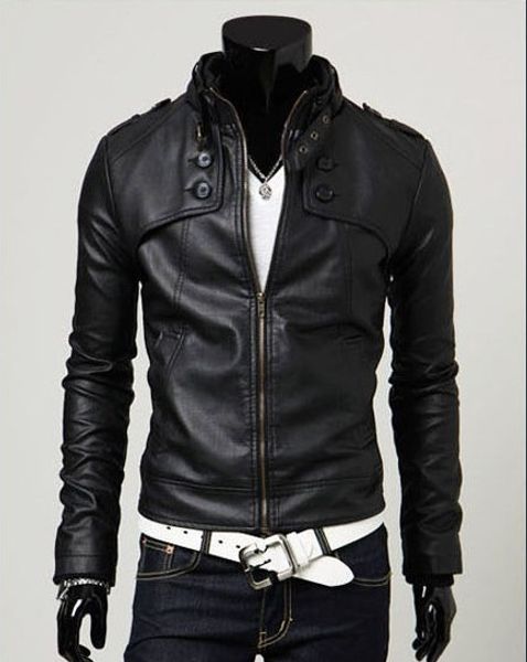 2019 new fashion men leather coat motorcycle leather jackets male slim casual coats man outerwear stand collar jackets, Black
2019 new fashion men leather coat motorcycle leather jackets male slim casual coats man outerwear stand collar jackets, Black