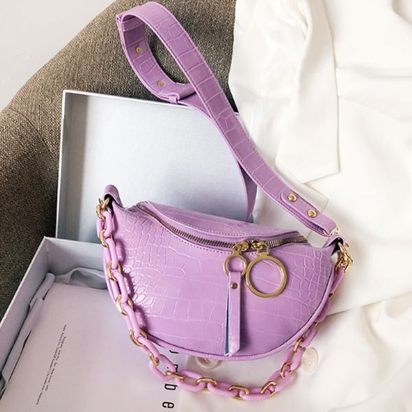 fashion shoulder bags female chest bag women alligator pu leather handbag cute purple chain ring saddle bag
fashion shoulder bags female chest bag women alligator pu leather handbag cute purple chain ring saddle bag