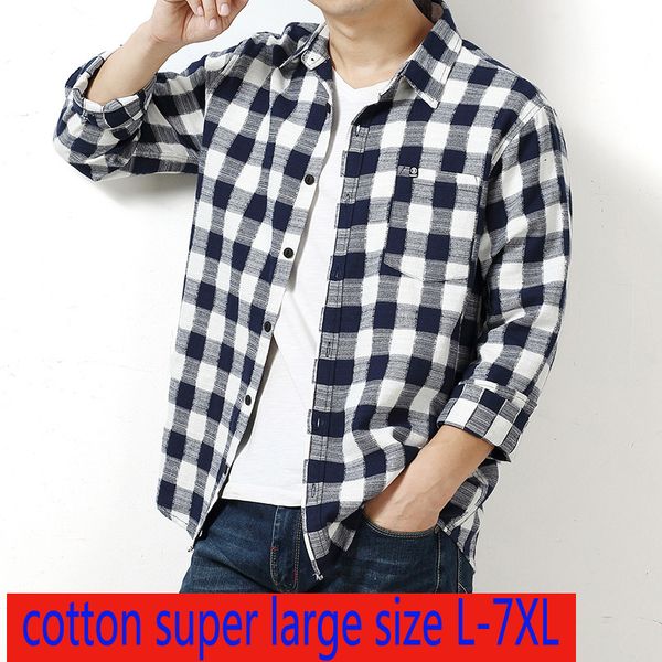new arrival fashion men autumn cotton plaid super large long sleeve casual casual shirts single breasted plus size l-5xl 6xl 7xl, White;black
new arrival fashion men autumn cotton plaid super large long sleeve casual casual shirts single breasted plus size l-5xl 6xl 7xl, White;black