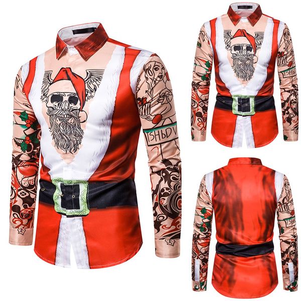 men fake two pieces casual snowflakes printed christmas shirt blouse w916, White;black
men fake two pieces casual snowflakes printed christmas shirt blouse w916, White;black