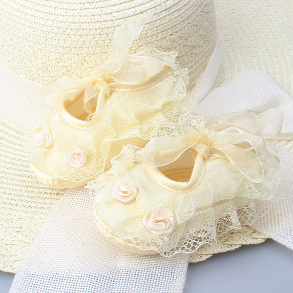 Princess Party Lace Floral Soft Sole Crib Shoes Newborn Baby Girl Shoes Anti-slip Sneaker Prewalker Toddler Kid 0-18m Dropship