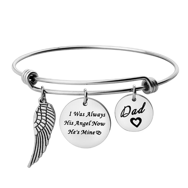 bangle stainless steel dad/mom urn bracelet adjustable remembrance with angel wing keepsake jewelry dropship, Black
bangle stainless steel dad/mom urn bracelet adjustable remembrance with angel wing keepsake jewelry dropship, Black