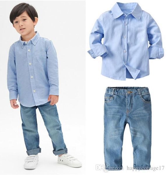 boys cotton shirt denim trousers suit children baby spring and autumn two-piece kid clothes size 90cm-140cm, White
boys cotton shirt denim trousers suit children baby spring and autumn two-piece kid clothes size 90cm-140cm, White
