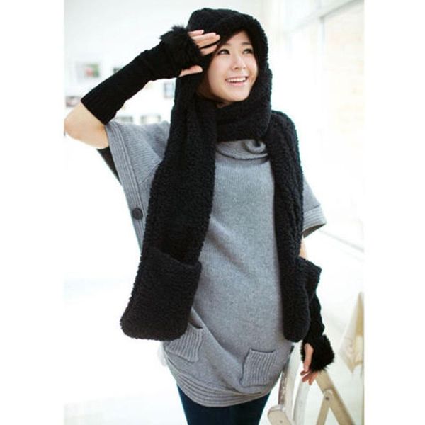 2019 new women hoodie gloves pocket earflap hat long scarf shawl snood wraps black fashion deaign female scarfs feminina mujer, Blue;gray
2019 new women hoodie gloves pocket earflap hat long scarf shawl snood wraps black fashion deaign female scarfs feminina mujer, Blue;gray