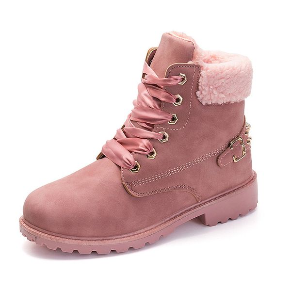 new pink women boots lace up solid casual ankle boots martin round toe women shoes winter snow boots warm british style, Black
new pink women boots lace up solid casual ankle boots martin round toe women shoes winter snow boots warm british style, Black