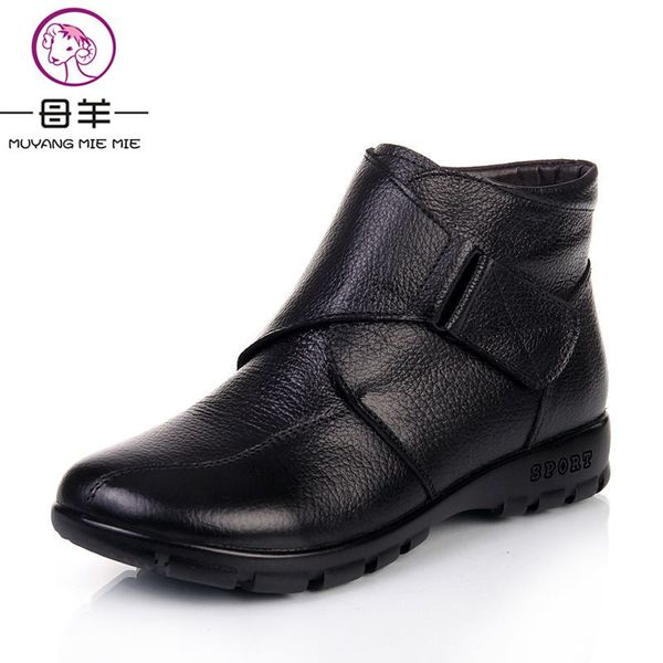 muyang chinese brands winter shoes woman genuine leather flat snow boots casual ankle boots women warm mother shoes women boots, Black
muyang chinese brands winter shoes woman genuine leather flat snow boots casual ankle boots women warm mother shoes women boots, Black