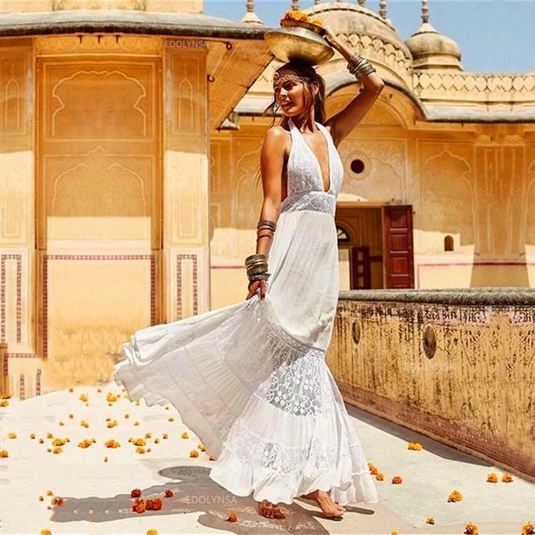 2020 bikini cover-ups elegant halter deep v-neck summer beach dress white cotton tunic women beach wear swim suit cover up q992, White;black
2020 bikini cover-ups elegant halter deep v-neck summer beach dress white cotton tunic women beach wear swim suit cover up q992, White;black