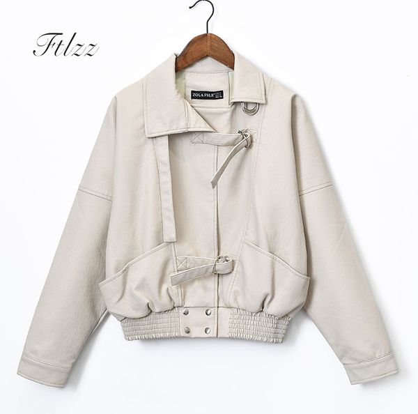 women's leather & faux women coats jaquetas feminino couro 2021 spring autumn long sleeved loose bikers moto black white jackets
women's leather & faux women coats jaquetas feminino couro 2021 spring autumn long sleeved loose bikers moto black white jackets