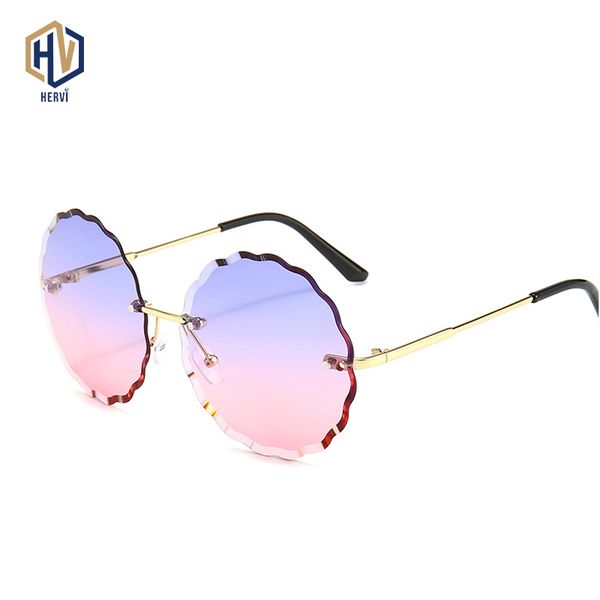 frameless sunglasses women's fashion round trimmed ocean lens gradient sun glasses trend street suv400, White;black
frameless sunglasses women's fashion round trimmed ocean lens gradient sun glasses trend street suv400, White;black
