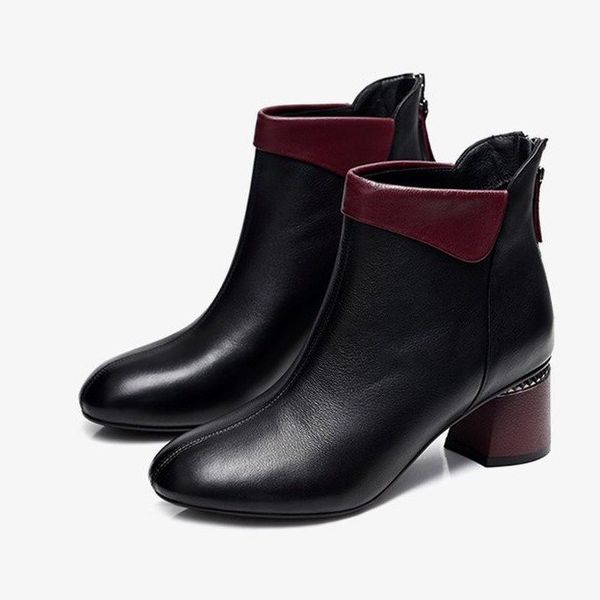 women ankle boots winter shoes women boots ladies shoes slip on winter for heel round head botas mujer, Black
women ankle boots winter shoes women boots ladies shoes slip on winter for heel round head botas mujer, Black