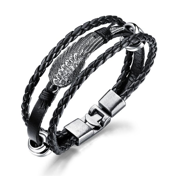 pu leather bracelets for men black brown feather knit retro style multilayer hand chain mens jewelry for boys gifts, Golden;silver
pu leather bracelets for men black brown feather knit retro style multilayer hand chain mens jewelry for boys gifts, Golden;silver