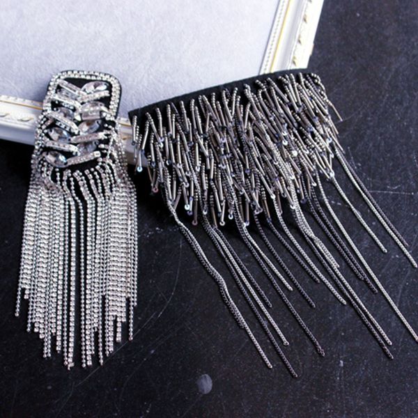 new men's and women's performance suit fringed shoulder tassel brooch rivet epaulet epaulette shirt singer clothing accessories, Gray
new men's and women's performance suit fringed shoulder tassel brooch rivet epaulet epaulette shirt singer clothing accessories, Gray