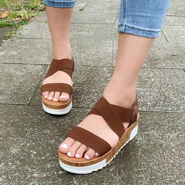 women sandals summer rome elastic band fashion flat platform comfortable cross tued slides female sewing solid shoes ladies, Black
women sandals summer rome elastic band fashion flat platform comfortable cross tued slides female sewing solid shoes ladies, Black