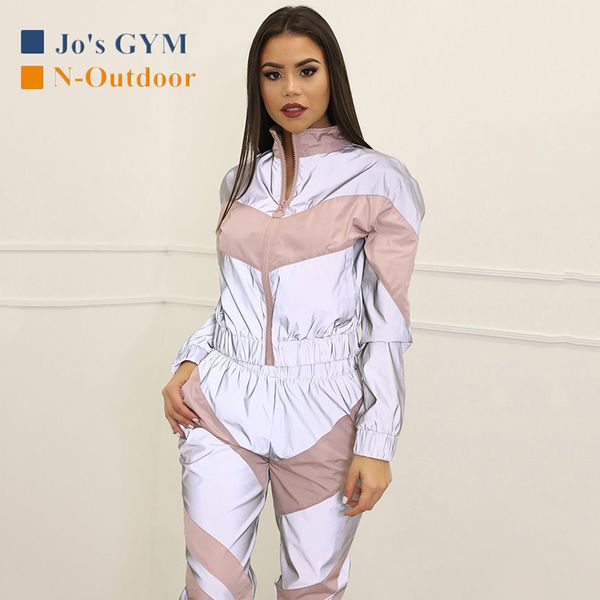 new two-piece set women splicing reflective sport leisure solid color suit comfortable breathable jogging zipper suits clothes, Black;blue
new two-piece set women splicing reflective sport leisure solid color suit comfortable breathable jogging zipper suits clothes, Black;blue