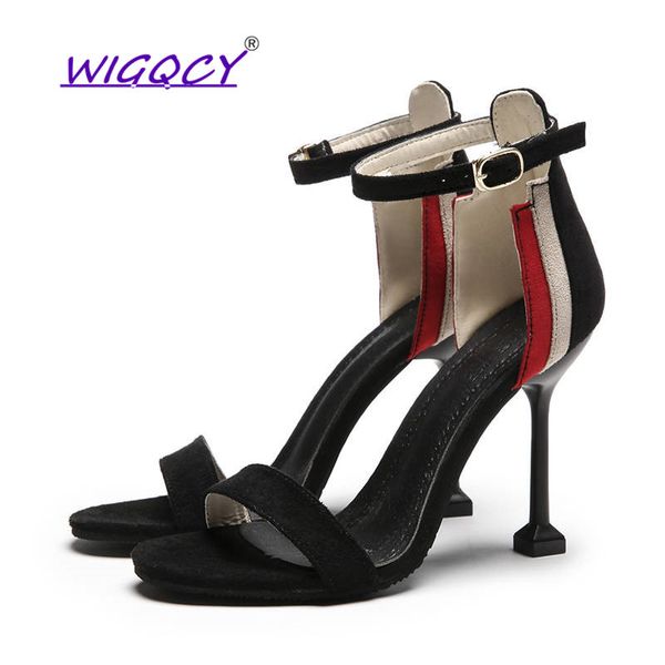 open toe suede thin heels high heels sandals women 2019 summer shoes woman fashion mixed colors ankle strap buckle strap shoes, Black
open toe suede thin heels high heels sandals women 2019 summer shoes woman fashion mixed colors ankle strap buckle strap shoes, Black