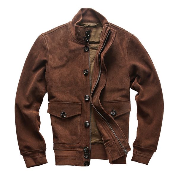 2019 brown young men casual leather jacket plus size xxxxl genuine cow suede autumn fashion slim fit leather coat ling, Black
2019 brown young men casual leather jacket plus size xxxxl genuine cow suede autumn fashion slim fit leather coat ling, Black