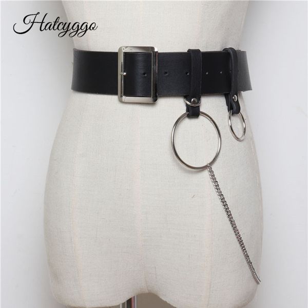 hatcyggo punk hip-hop waist belt chain leather women belt double ring wide strap lady fashion silver pin buckle waistband jeans, Black;brown
hatcyggo punk hip-hop waist belt chain leather women belt double ring wide strap lady fashion silver pin buckle waistband jeans, Black;brown