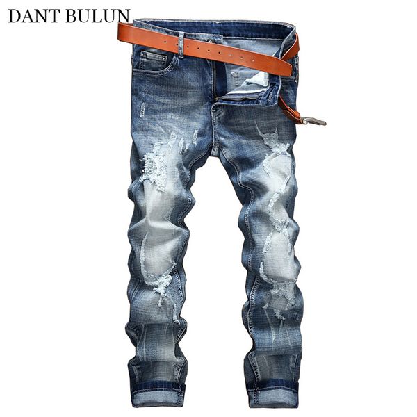 men's slim jeans pants mens denim pants straight blue distressed hole jeans hombre for men clothes streetwear
men's slim jeans pants mens denim pants straight blue distressed hole jeans hombre for men clothes streetwear