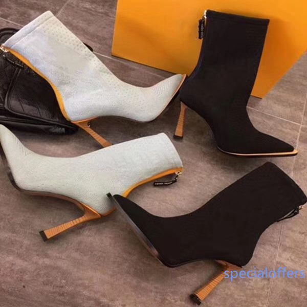 fw19 fframe jacquard ankle boots stretch knit high booties lady fashion luxury designer shoes womens pointed toe stiletto heel boot with box, Black
fw19 fframe jacquard ankle boots stretch knit high booties lady fashion luxury designer shoes womens pointed toe stiletto heel boot with box, Black