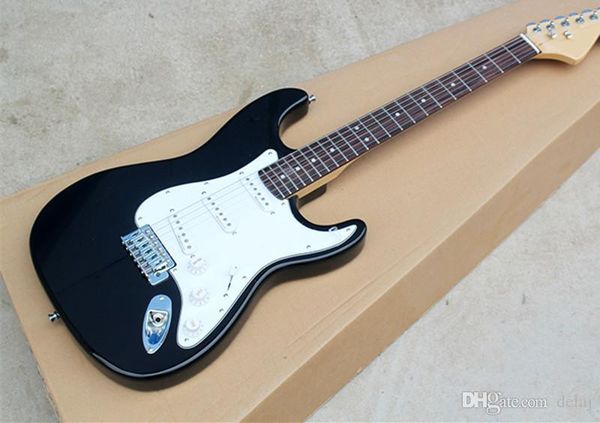 factory wholesale black body electric guitar with 3 pickups,white pickguard,chrome hardwares,rosewood fretboard,offe
factory wholesale black body electric guitar with 3 pickups,white pickguard,chrome hardwares,rosewood fretboard,offe