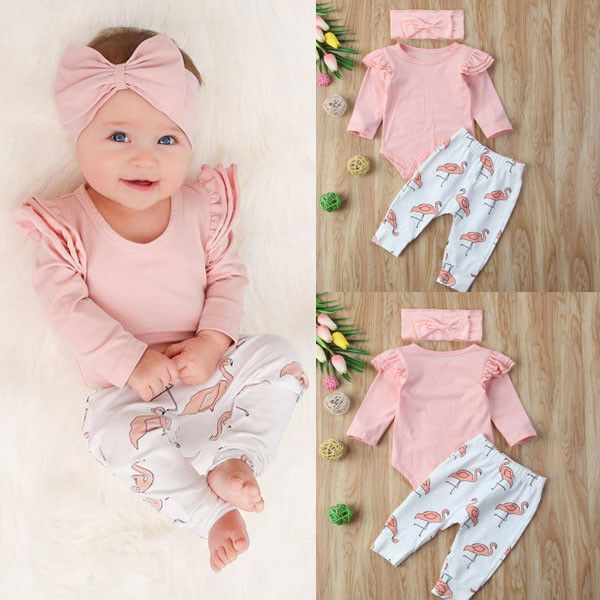 baby girls clothes solid ruffled long sleeve jumpsuit flamingo print pant with headband 3pcs set, White
baby girls clothes solid ruffled long sleeve jumpsuit flamingo print pant with headband 3pcs set, White