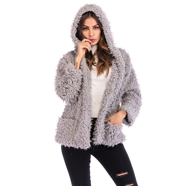 women hooded short coat casual long sleeve loose faux shearling zipper warm cardigan jackets ts95, Black;brown
women hooded short coat casual long sleeve loose faux shearling zipper warm cardigan jackets ts95, Black;brown