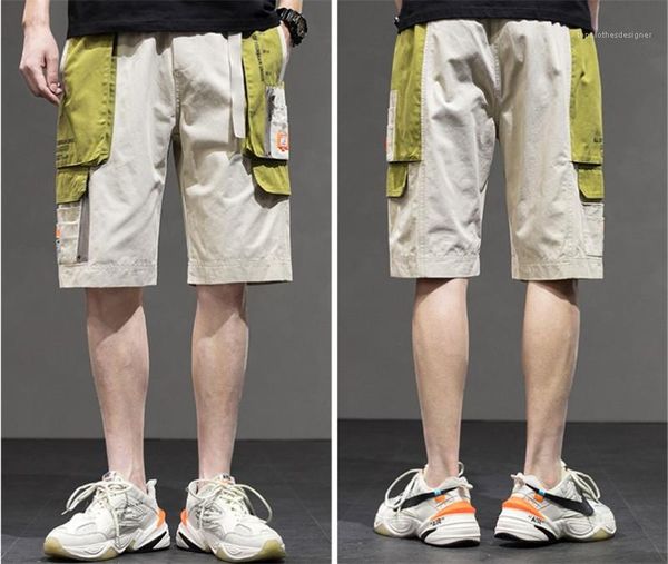 cargo pants knee length drawstring patchwork pants straight mid waist contrast color loose pants mens designer pocket, White;black
cargo pants knee length drawstring patchwork pants straight mid waist contrast color loose pants mens designer pocket, White;black