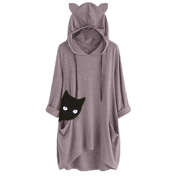 drawstring comfortable loose casual spring autumn 3/4 sleeve daily fashion women hoodie printed house wear with pockets cat ears, Black
drawstring comfortable loose casual spring autumn 3/4 sleeve daily fashion women hoodie printed house wear with pockets cat ears, Black