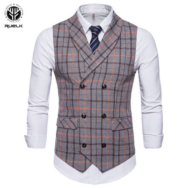 ruelk 2018 men casual suit vest new fashion slim fit waistcoat double breasted plaid sleeveless vests plus size, Black;white
ruelk 2018 men casual suit vest new fashion slim fit waistcoat double breasted plaid sleeveless vests plus size, Black;white