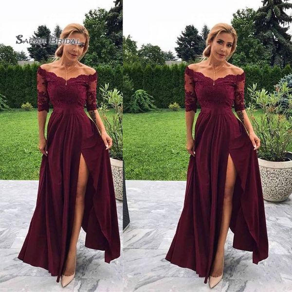 off the shoulder split prom party dresses evening wear in stock high-end occasion dress, Black
off the shoulder split prom party dresses evening wear in stock high-end occasion dress, Black