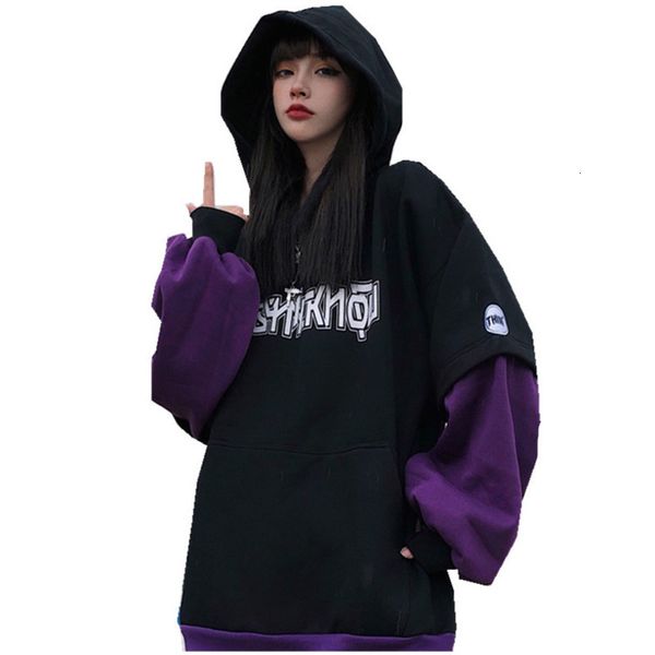 gothic letter print hoodie streetwear hip hop oversize women lantern sleeves sweatshirts punk fake 2 pieces hooded top, Black
gothic letter print hoodie streetwear hip hop oversize women lantern sleeves sweatshirts punk fake 2 pieces hooded top, Black