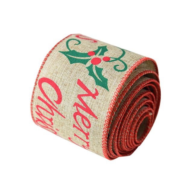 2m linen ribbon christmas theme printing ribbon wired glitter gift wrapping party decoration-merry christmas red fruit
2m linen ribbon christmas theme printing ribbon wired glitter gift wrapping party decoration-merry christmas red fruit