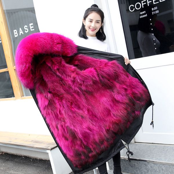 real fur overcoats winter parka jacket women s long waterproof fur collar linner tailored thick warm 2019 pink ship, Black
real fur overcoats winter parka jacket women s long waterproof fur collar linner tailored thick warm 2019 pink ship, Black