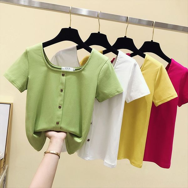 2020 square collar women's summer niche design striped t-shirt short-sleeved foreign style women's fashion, White
2020 square collar women's summer niche design striped t-shirt short-sleeved foreign style women's fashion, White
