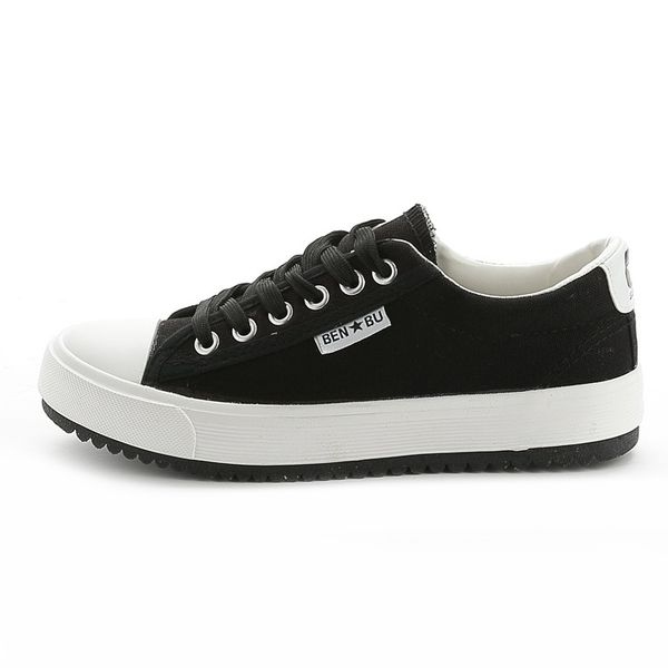2020 new solid color wild casual low-canvas women's shoes light flat floor shoes, Black
2020 new solid color wild casual low-canvas women's shoes light flat floor shoes, Black