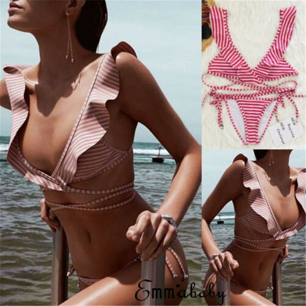 ruffles bikini 2019 swimwear women pink striped swimsuit push up bathing suit women brazilian bikini set halter monokini
ruffles bikini 2019 swimwear women pink striped swimsuit push up bathing suit women brazilian bikini set halter monokini