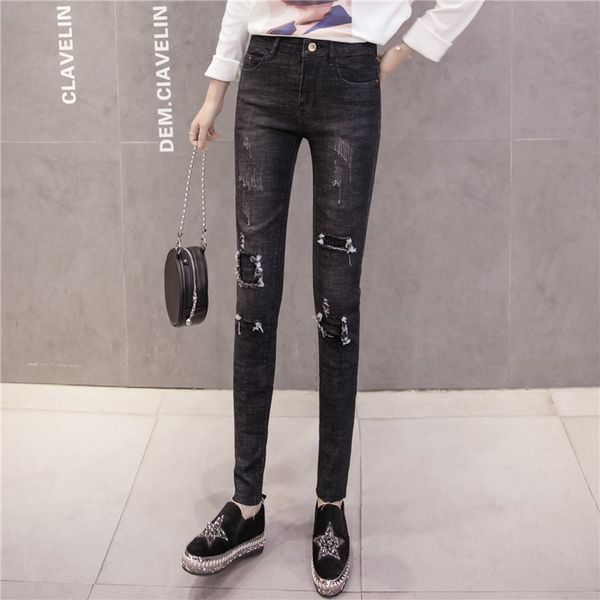 6670 # южная корея с отверстиями сыпучие-fit для похудения брюки карандаш нищий капри брюки джинсы женские с высокой талией тощий, Blue
6670 # южная корея с отверстиями сыпучие-fit для похудения брюки карандаш нищий капри брюки джинсы женские с высокой талией тощий, Blue