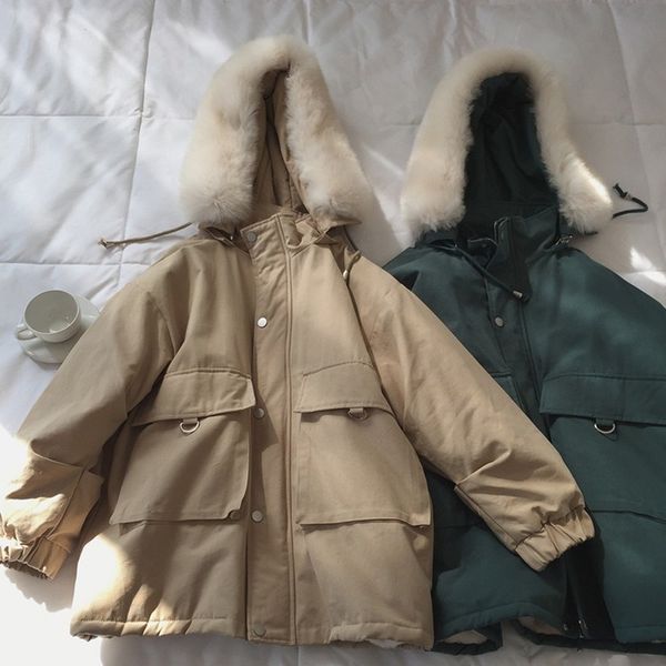 new detachable hooded fur collar parkas warm thickened korean leisure cotton-padded clothes women winter jackets, Black
new detachable hooded fur collar parkas warm thickened korean leisure cotton-padded clothes women winter jackets, Black