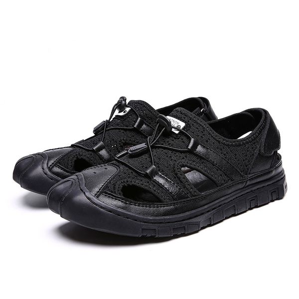 new casual summer beach men's sandals italian sandals men genuine leather beach men shoes outdoor hiking shoes, Black
new casual summer beach men's sandals italian sandals men genuine leather beach men shoes outdoor hiking shoes, Black