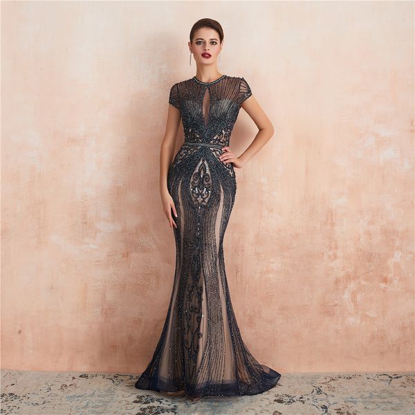 2020 new crystal beading mermaid party gowns with short sleeve plus size formal evening celebrity dresses be86, Black;red
2020 new crystal beading mermaid party gowns with short sleeve plus size formal evening celebrity dresses be86, Black;red