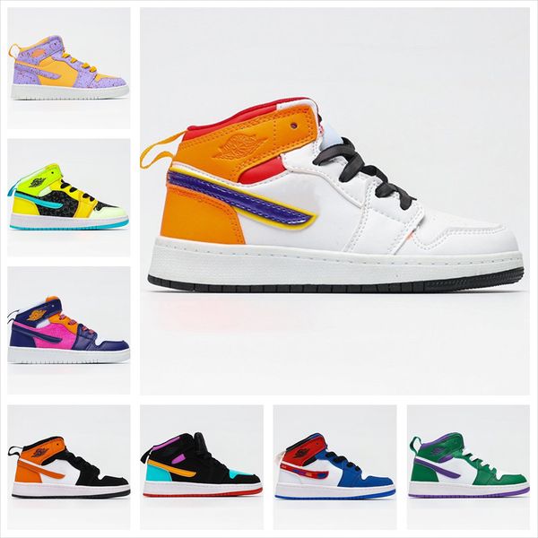 2020 new children's shoes 1 mid gs orange yellow purple blue green boys girls running shoes sports shoes, White;red
2020 new children's shoes 1 mid gs orange yellow purple blue green boys girls running shoes sports shoes, White;red