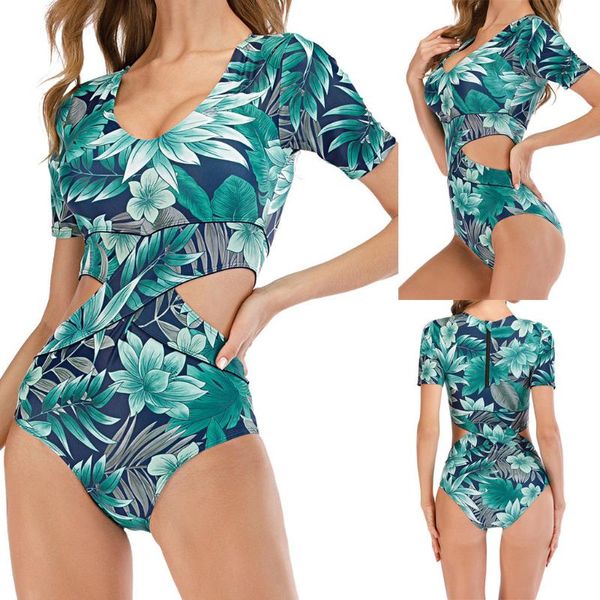 women green plant one piece surfing suit short sleeves women floral swimwear tropical printed monokini bathing suit#0605g30
women green plant one piece surfing suit short sleeves women floral swimwear tropical printed monokini bathing suit#0605g30