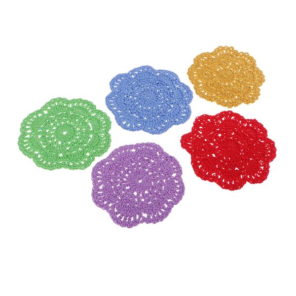 5 pieces assorted color handmade round crochet cotton lace table placemats lace doilies coaster for home decoration 10cm
5 pieces assorted color handmade round crochet cotton lace table placemats lace doilies coaster for home decoration 10cm