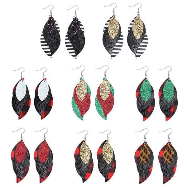 trendy multilayer leaf pu leather earrings leopard printing sequins earring dangle ear hook leather leaves eardrop women jewelry statement, Silver
trendy multilayer leaf pu leather earrings leopard printing sequins earring dangle ear hook leather leaves eardrop women jewelry statement, Silver