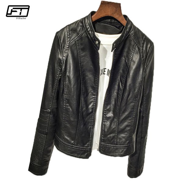 fitaylor spring autumn fashion moto & biker pu faux leather jackets women short coat mandarin collar zipper black jacket female 
fitaylor spring autumn fashion moto & biker pu faux leather jackets women short coat mandarin collar zipper black jacket female