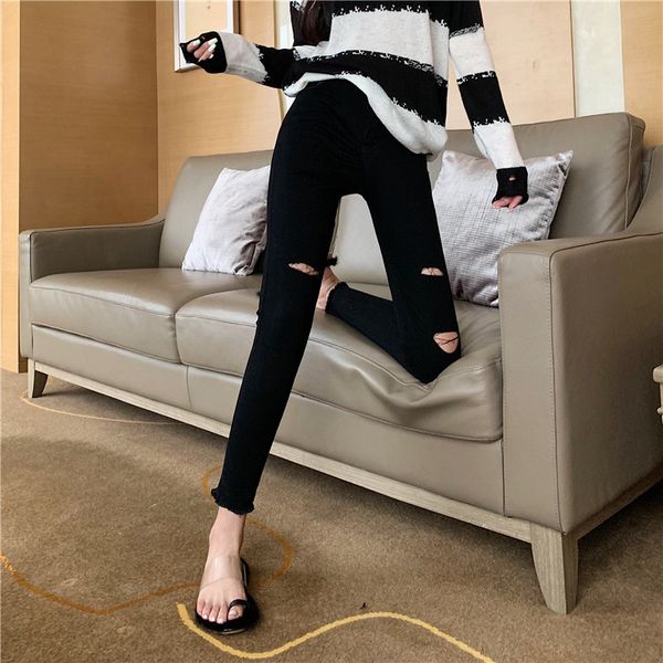 fashion brand high waisted jeans skinny zipper hole scratched skinny pencil pants causal style fall women's clothing new, Blue
fashion brand high waisted jeans skinny zipper hole scratched skinny pencil pants causal style fall women's clothing new, Blue